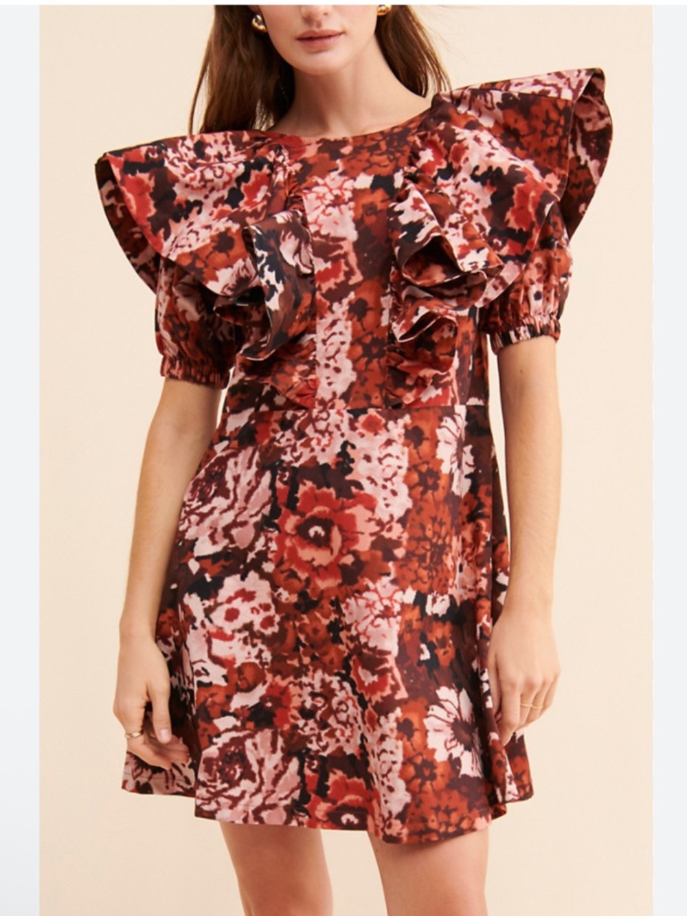 Damson Madder Goldie Frill Dress Short Sleeve Mini